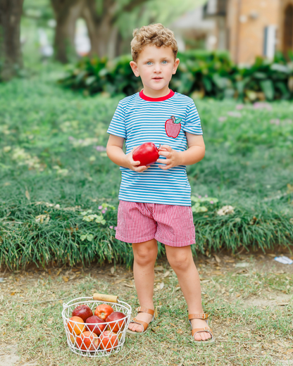 Apple Pocket Applique Short Set - Persnickety Shop