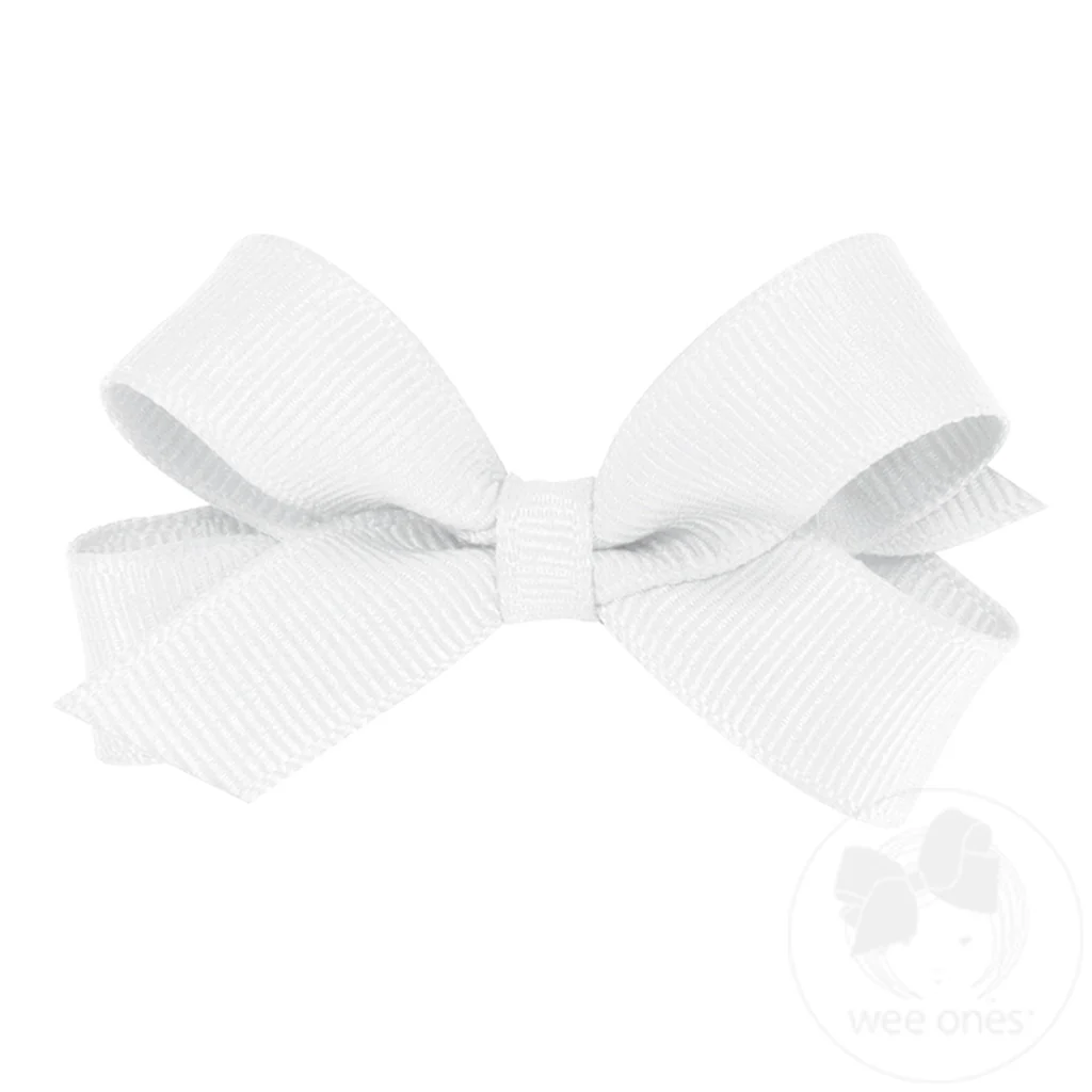 Tiny Classic Grosgrain Girls Hair Bow (Plain Wrap)