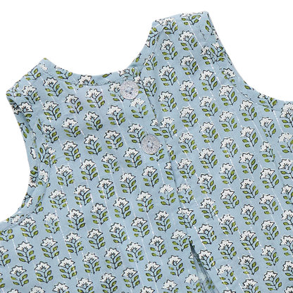 Pink Chicken - Baby Girls Jaipur 2-PC Set - Blue Prairie Block Print - Persnickety Shop
