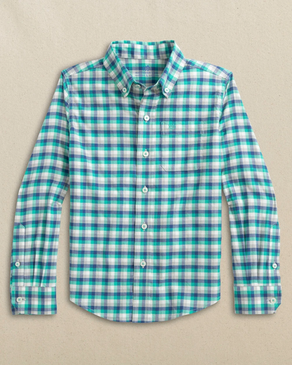 Southern Tide Boys Diamond Cove Heather Skipjack Sport Shirt