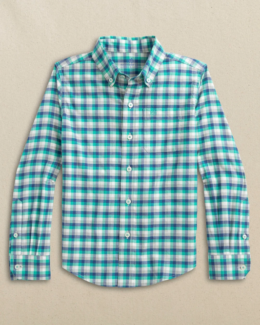 Southern Tide Boys Diamond Cove Heather Skipjack Sport Shirt