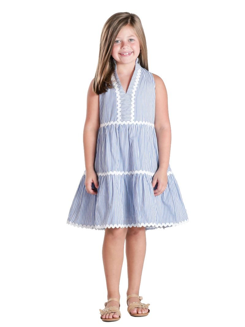 Simply Southern Girls Coastal Prep Dress Blue - Persnickety Shop