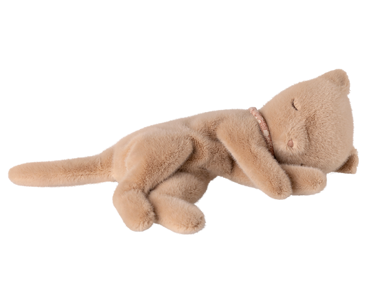 Maileg Sleeping kitten plush, Small - Cream peach - Persnickety Shop
