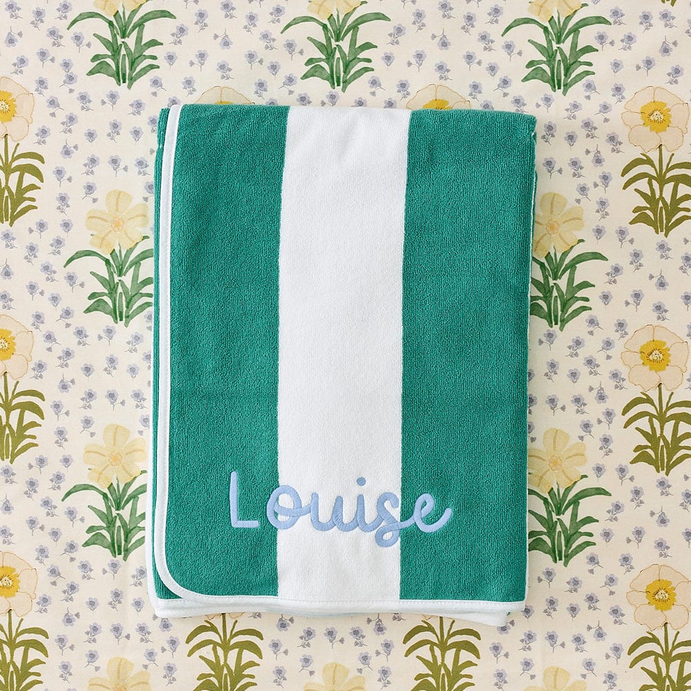 Beach Towel Green Stripe - Persnickety Shop