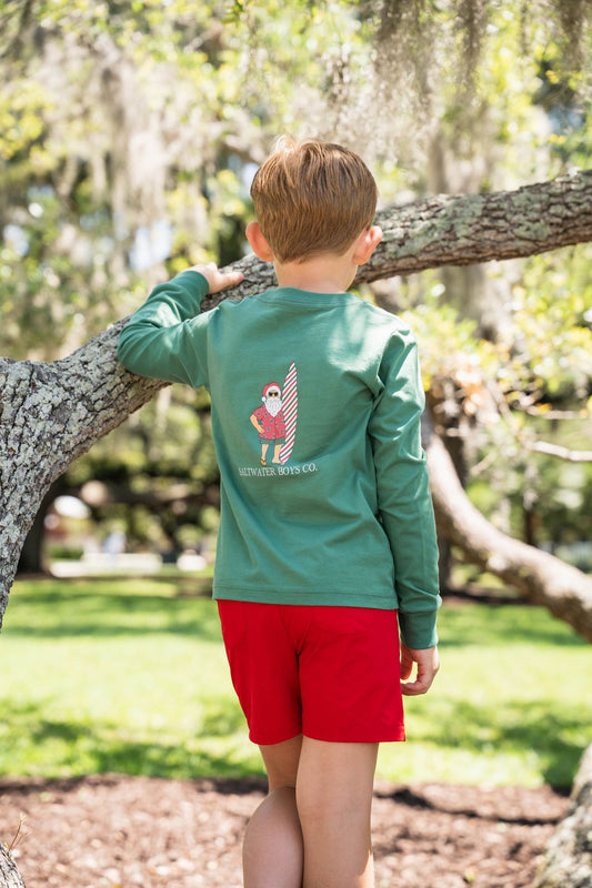 SALTWATER BOYS COMPANY GRAPHIC TEE-SURF SANTA