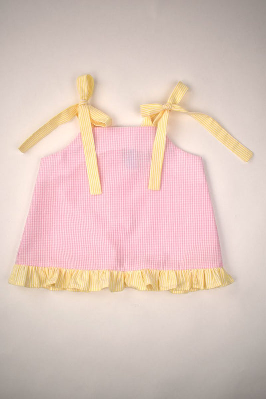 Girls Pink Tie-Strap Gingham Short Set by Funtasia Too! - Persnickety Shop