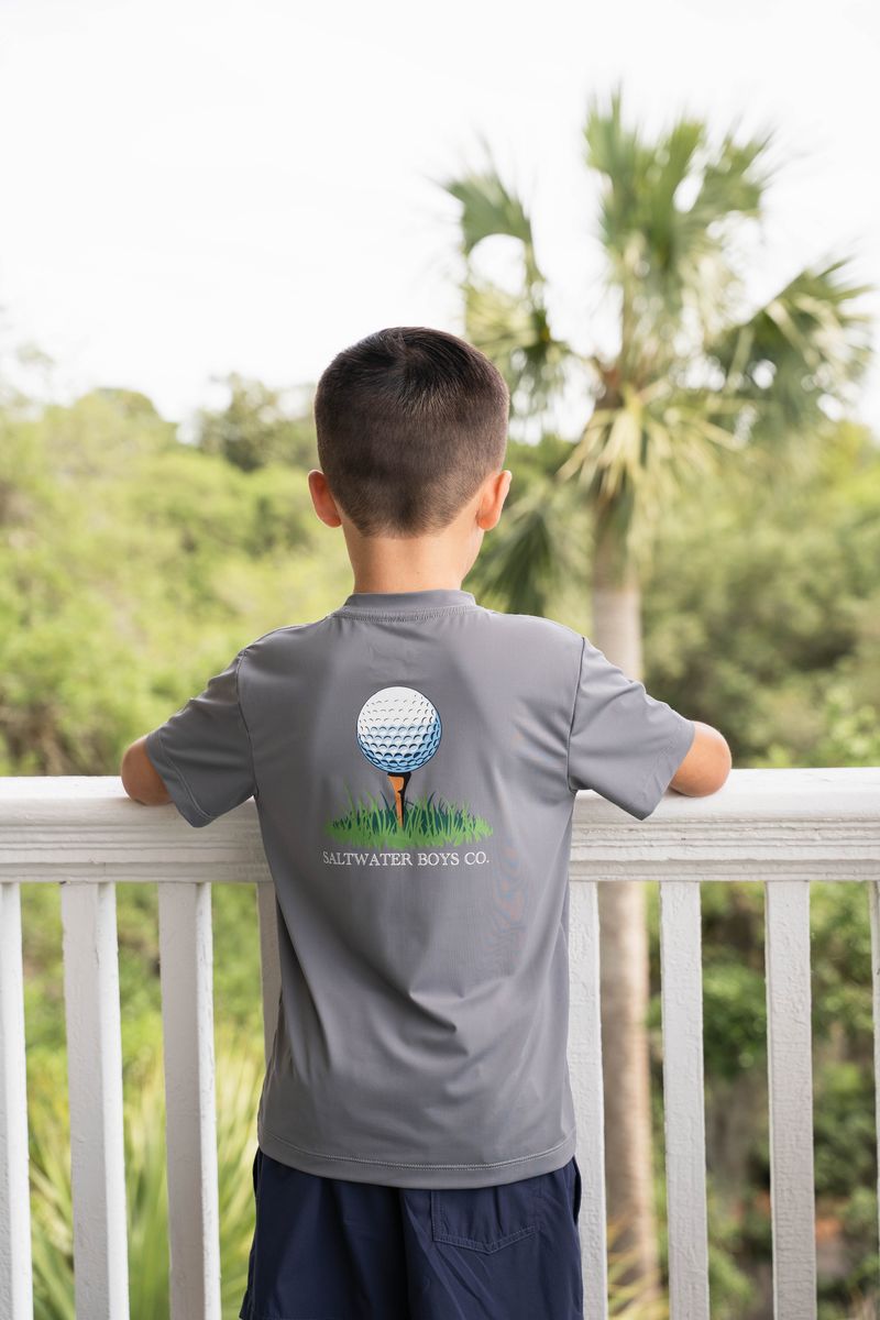 SALTWATER BOYS COMPANY PERFORMANCE POCKET TEE- GOLF