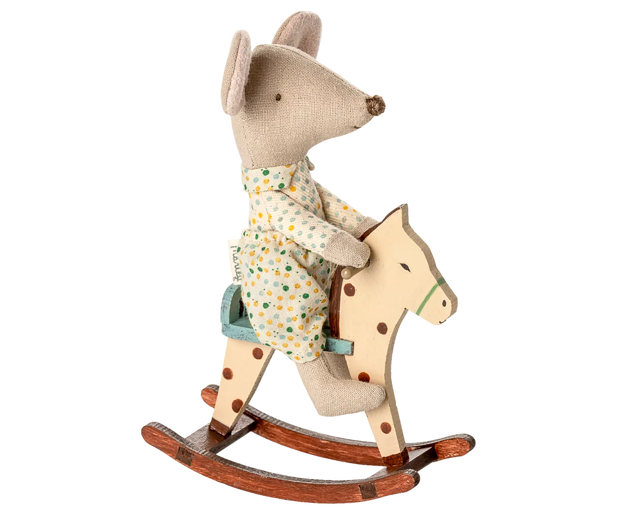 Maileg NEW Rocking horse, Mouse - Spotted