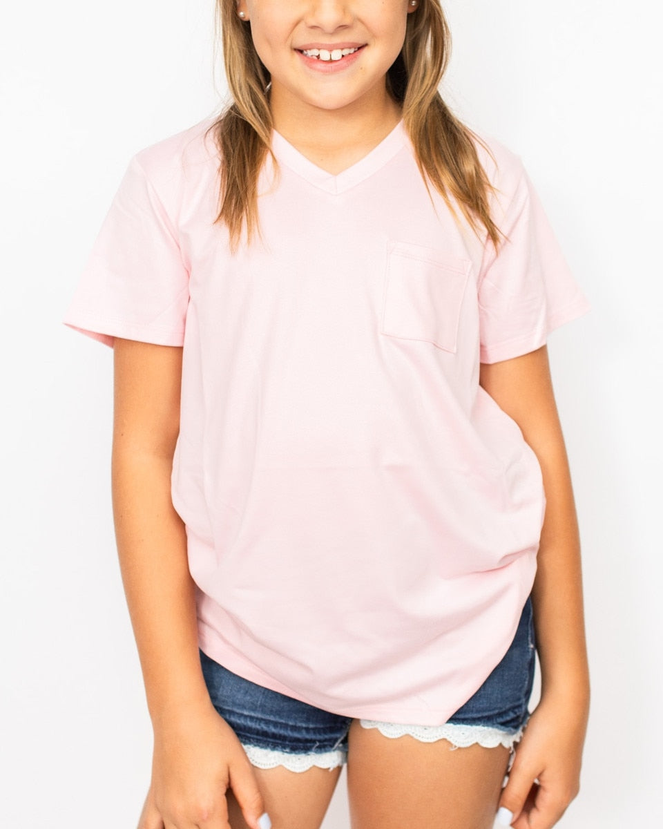 Girl's  Highlands V-Neck Pocket Tee - Persnickety Shop