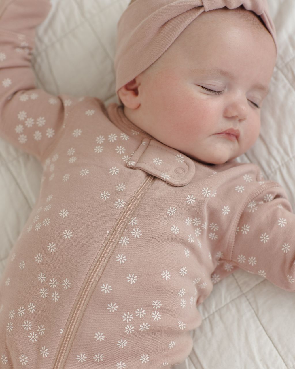 Zip Longsleeve Sleeper || Mauve Daisy - Persnickety Shop