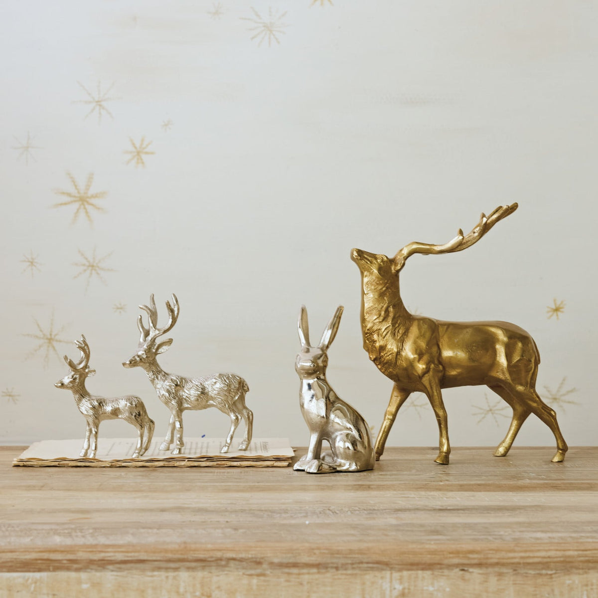 Cast Aluminum Deer, Nickel Finish