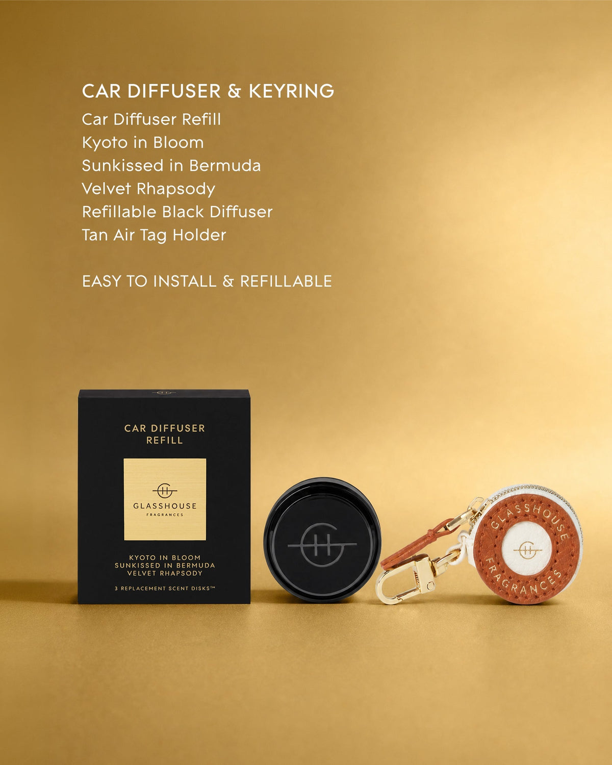 Glasshouse Car Diffuser & Keyring Gift Set