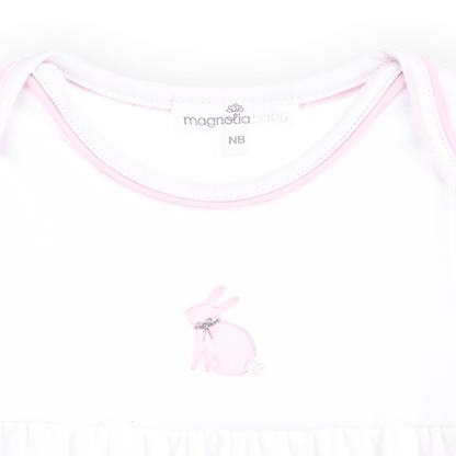 Leaping Bunnies Gathered Gown - Pink - Persnickety Shop