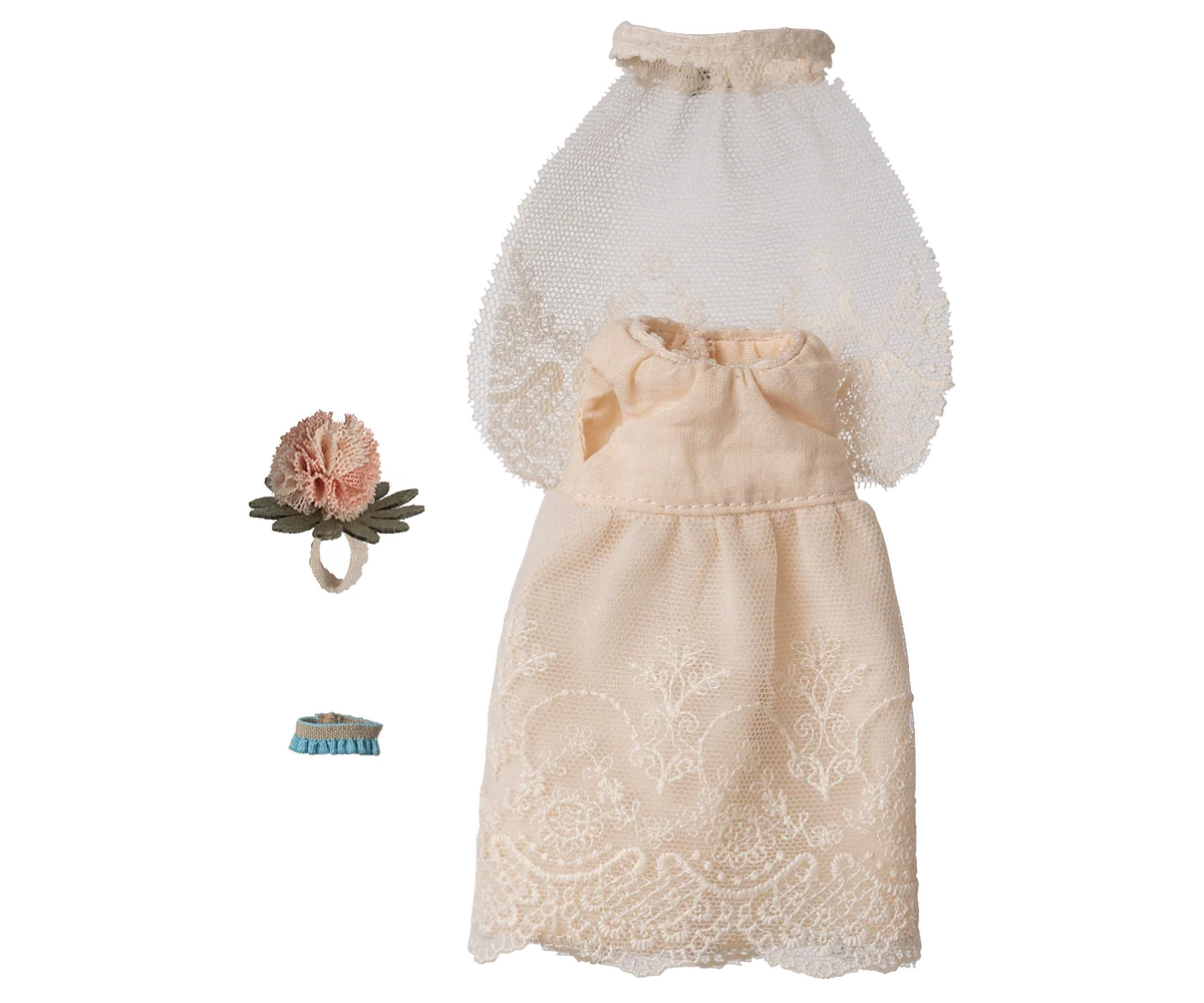 Maileg NEW Wedding dress, Mum mouse