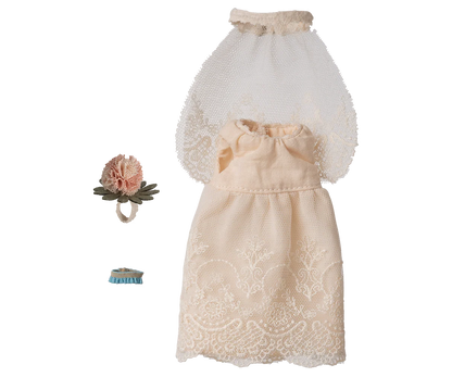 Maileg NEW Wedding dress, Mum mouse