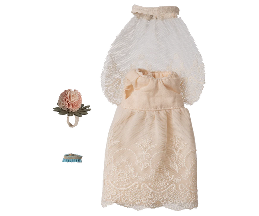 Maileg NEW Wedding dress, Mum mouse