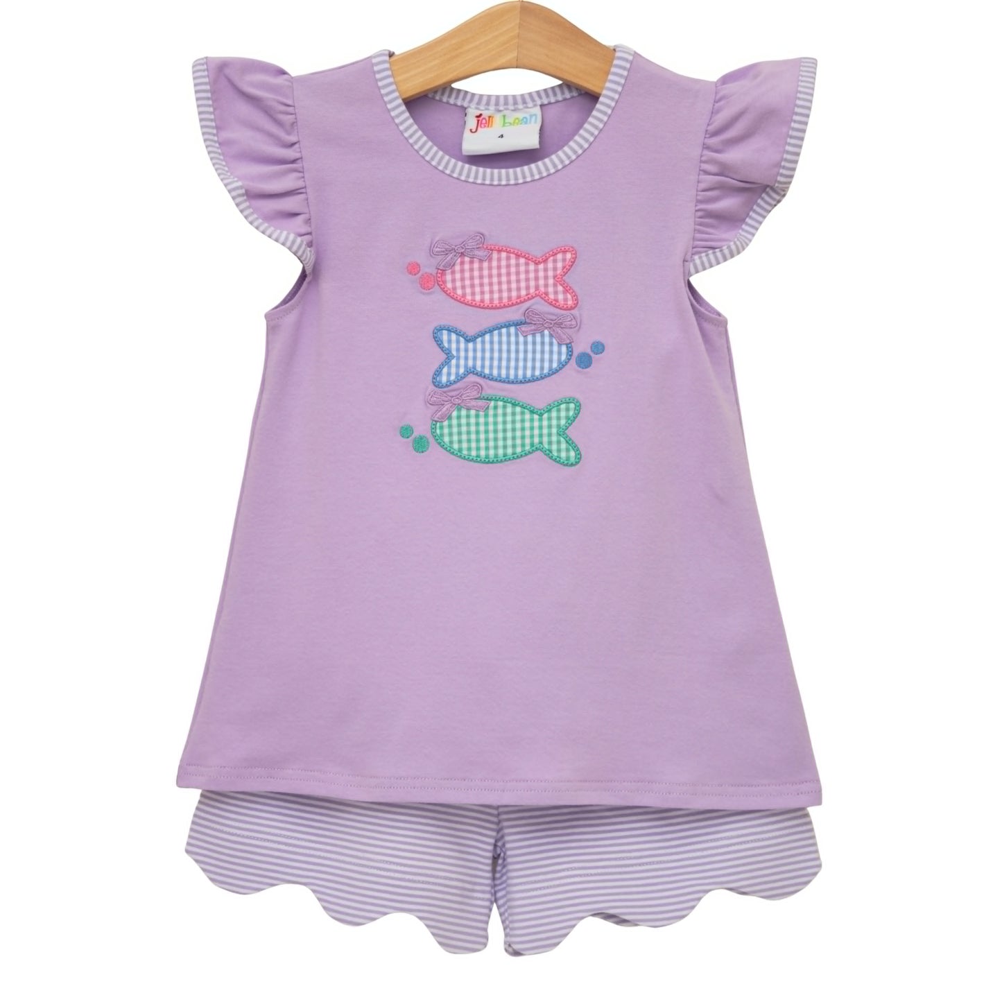 Jellybean Girl's One Fish Two Fish Scallop Short Set - Persnickety Shop