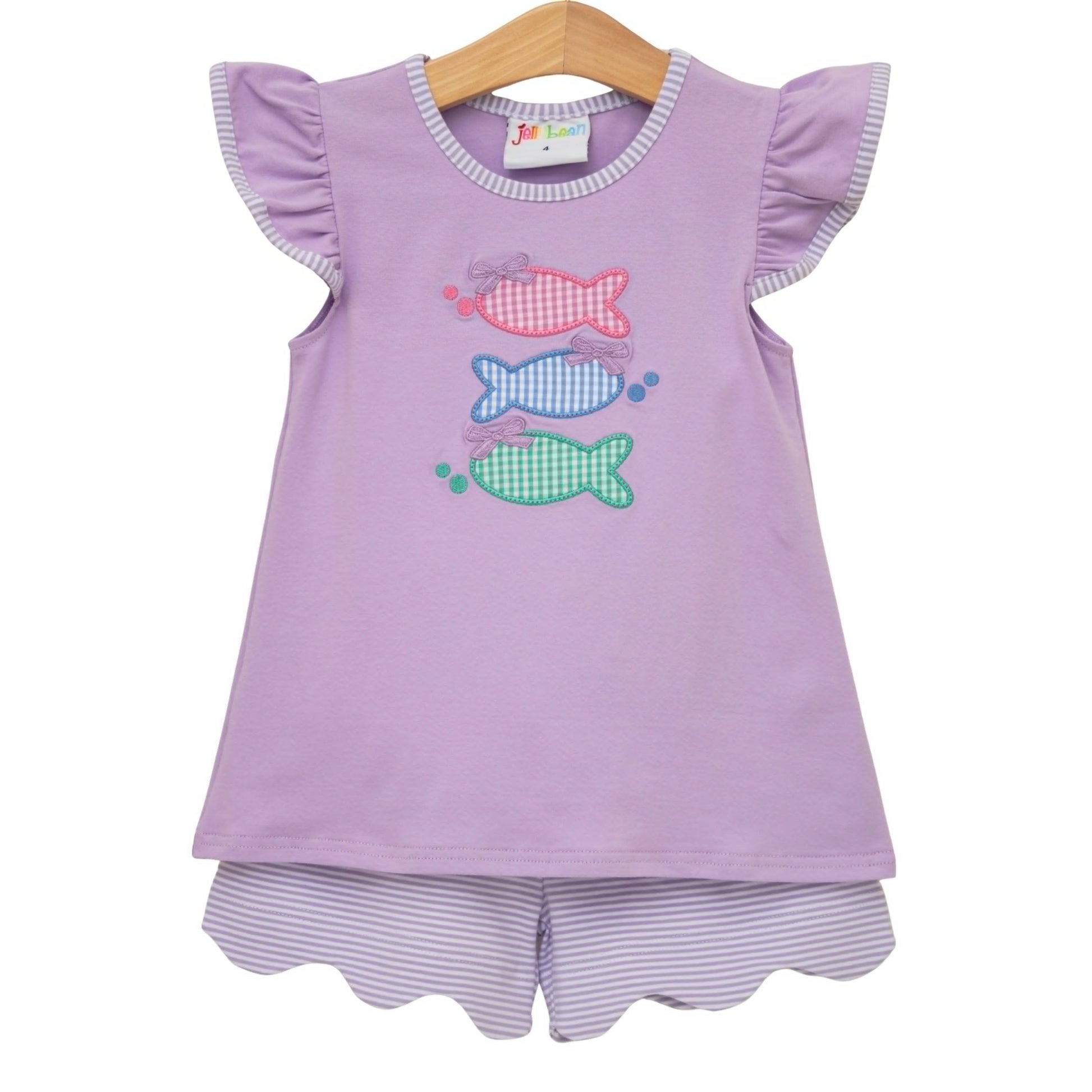Jellybean Girl's One Fish Two Fish Scallop Short Set - Persnickety Shop