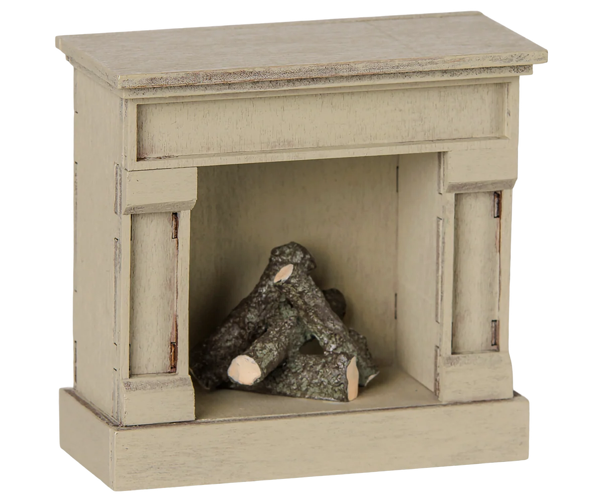 Maileg Fireplace, Mouse - Off white
