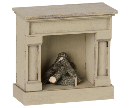 Maileg Fireplace, Mouse - Off white