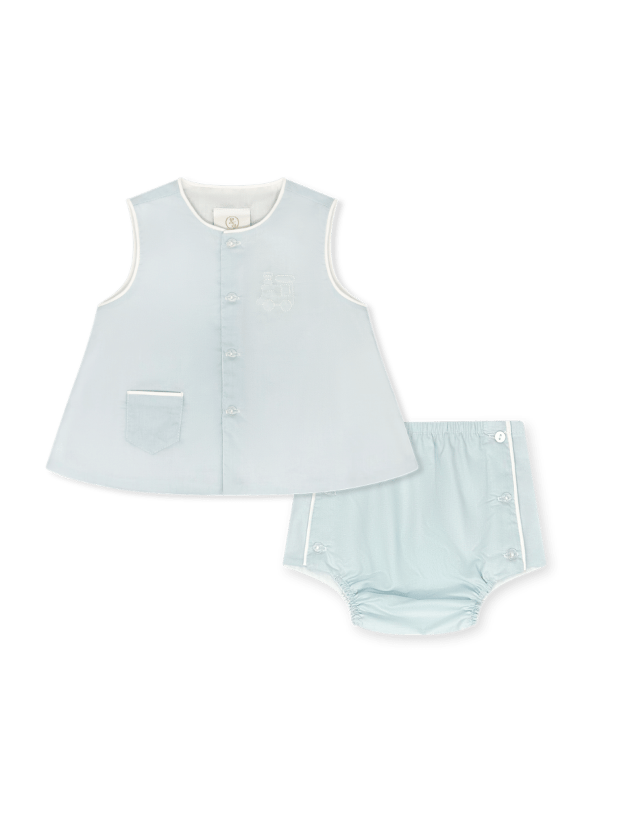 Lullaby Set-Mason Diaper Set Blessings Blue, Train - Persnickety Shop