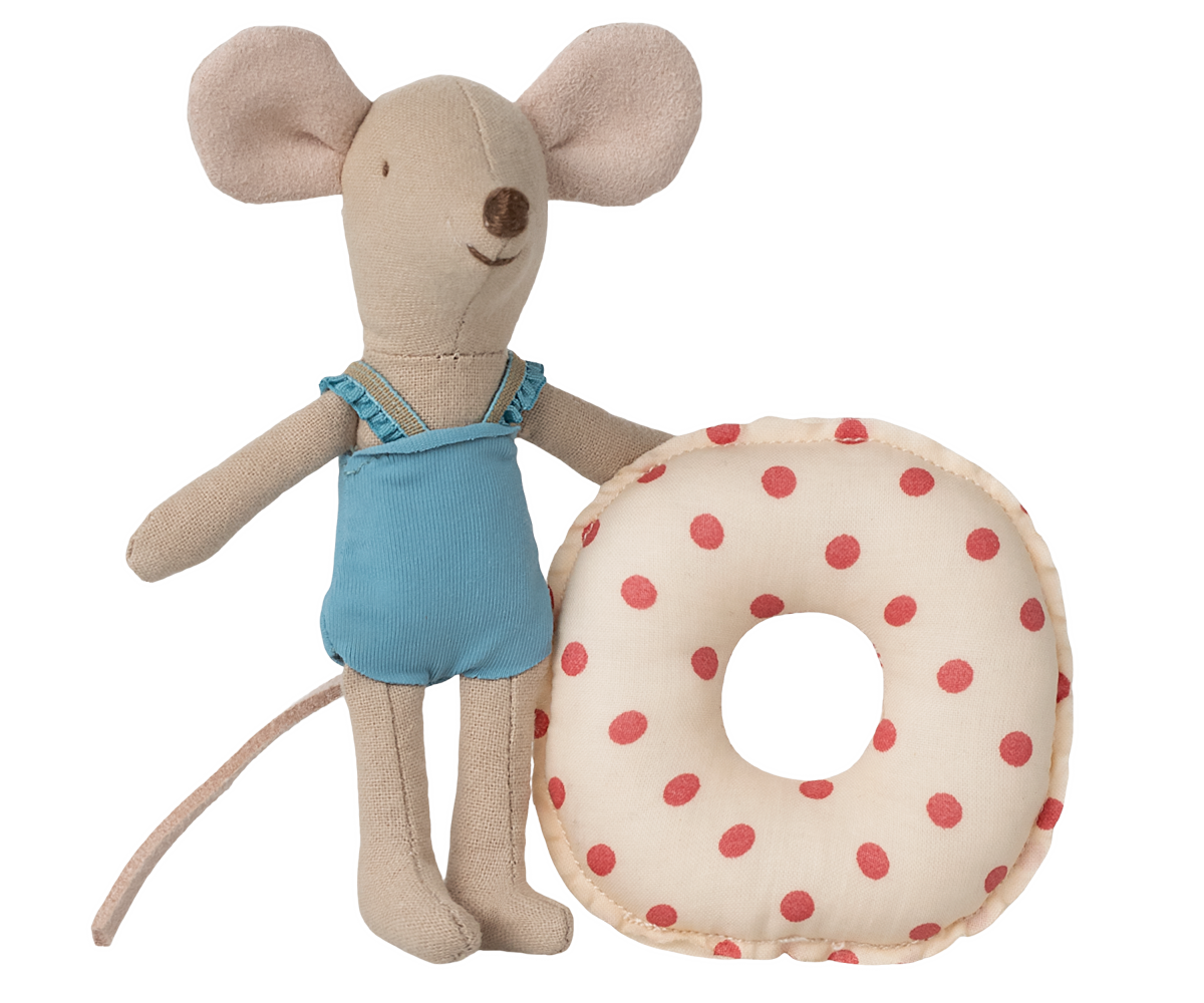 Maileg Beach mouse with float, Little sister - Red dot - Persnickety Shop