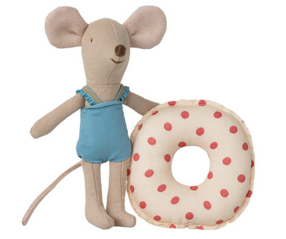 Maileg Beach mouse with float, Little sister - Red dot - Persnickety Shop
