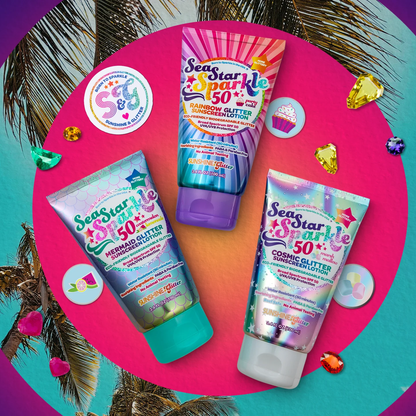 Sea Star Sparkle - Party Cake Scent - Glitter Sunscreen | Rainbow | SPF50 | 3.4 oz. - Persnickety Shop