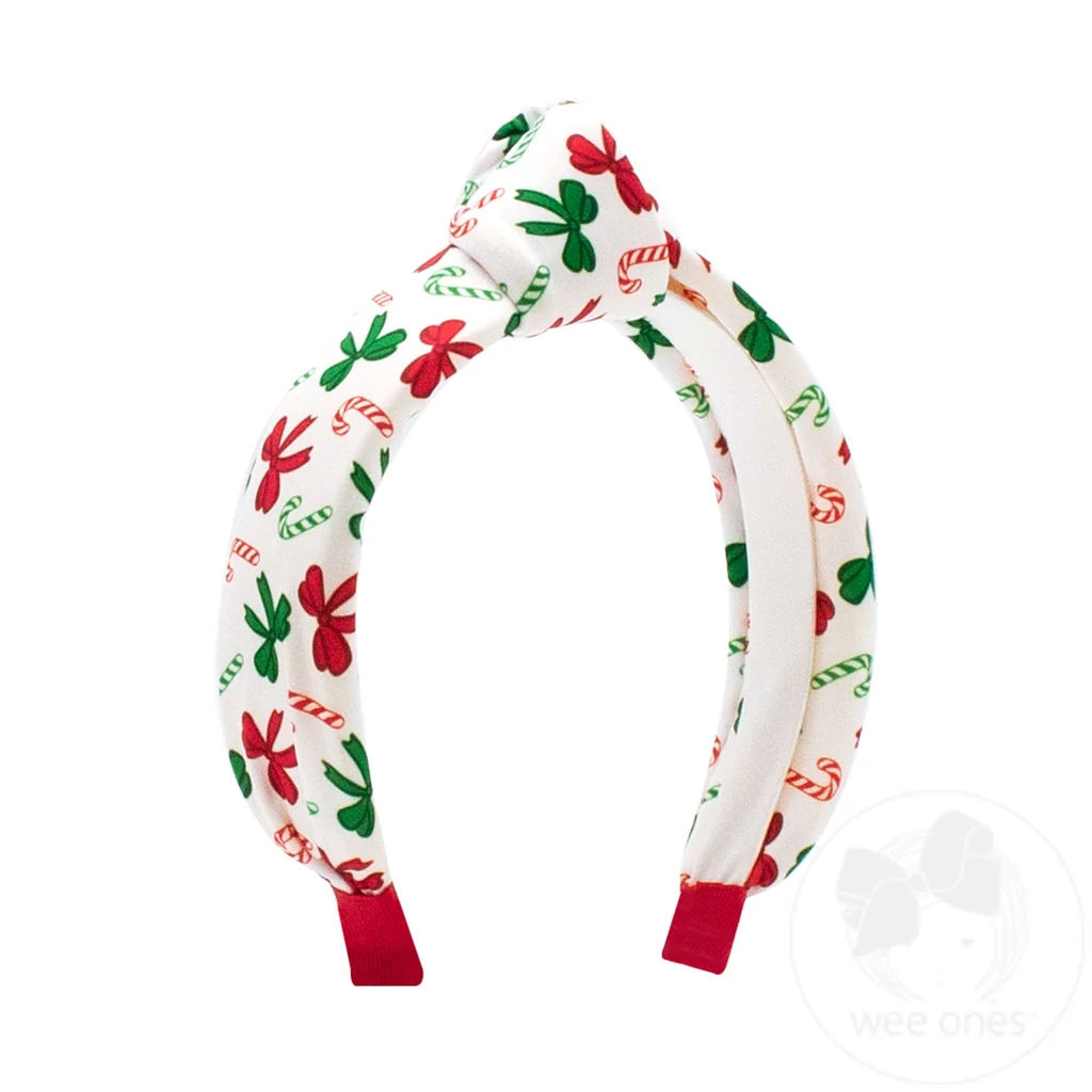 Wee Ones Christmas Print Knot Headbands