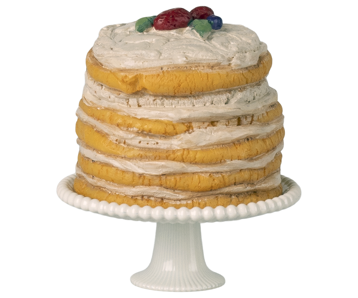 Maileg Party cake and cake stand, Mouse - Off  white - Persnickety Shop
