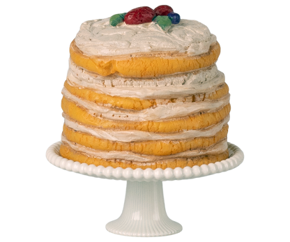 Maileg Party cake and cake stand, Mouse - Off  white - Persnickety Shop