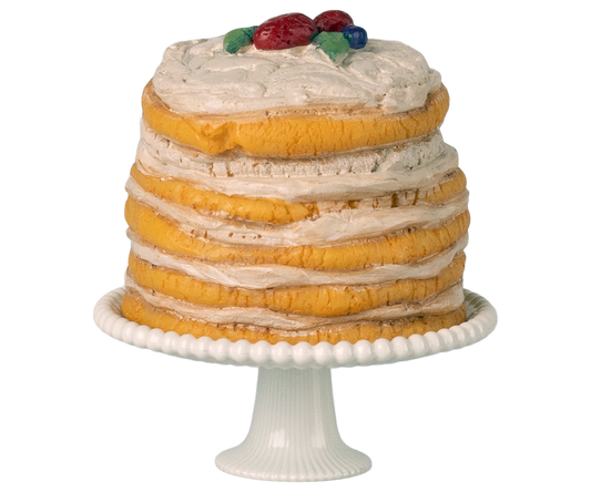 Maileg Party cake and cake stand, Mouse - Off  white - Persnickety Shop