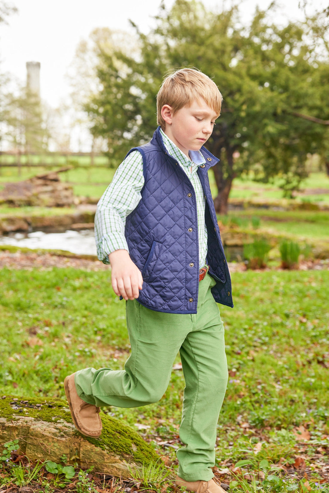 Little English Classic Quilted Vest - Navy