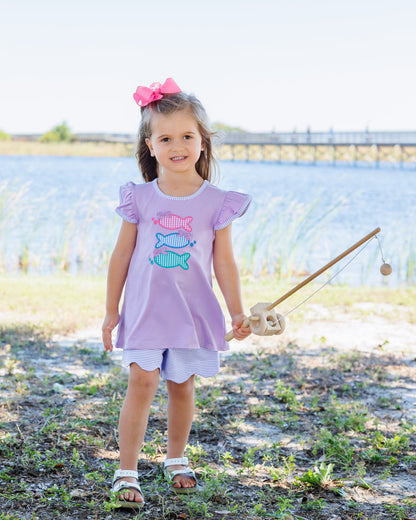 Jellybean Girl's One Fish Two Fish Scallop Short Set - Persnickety Shop
