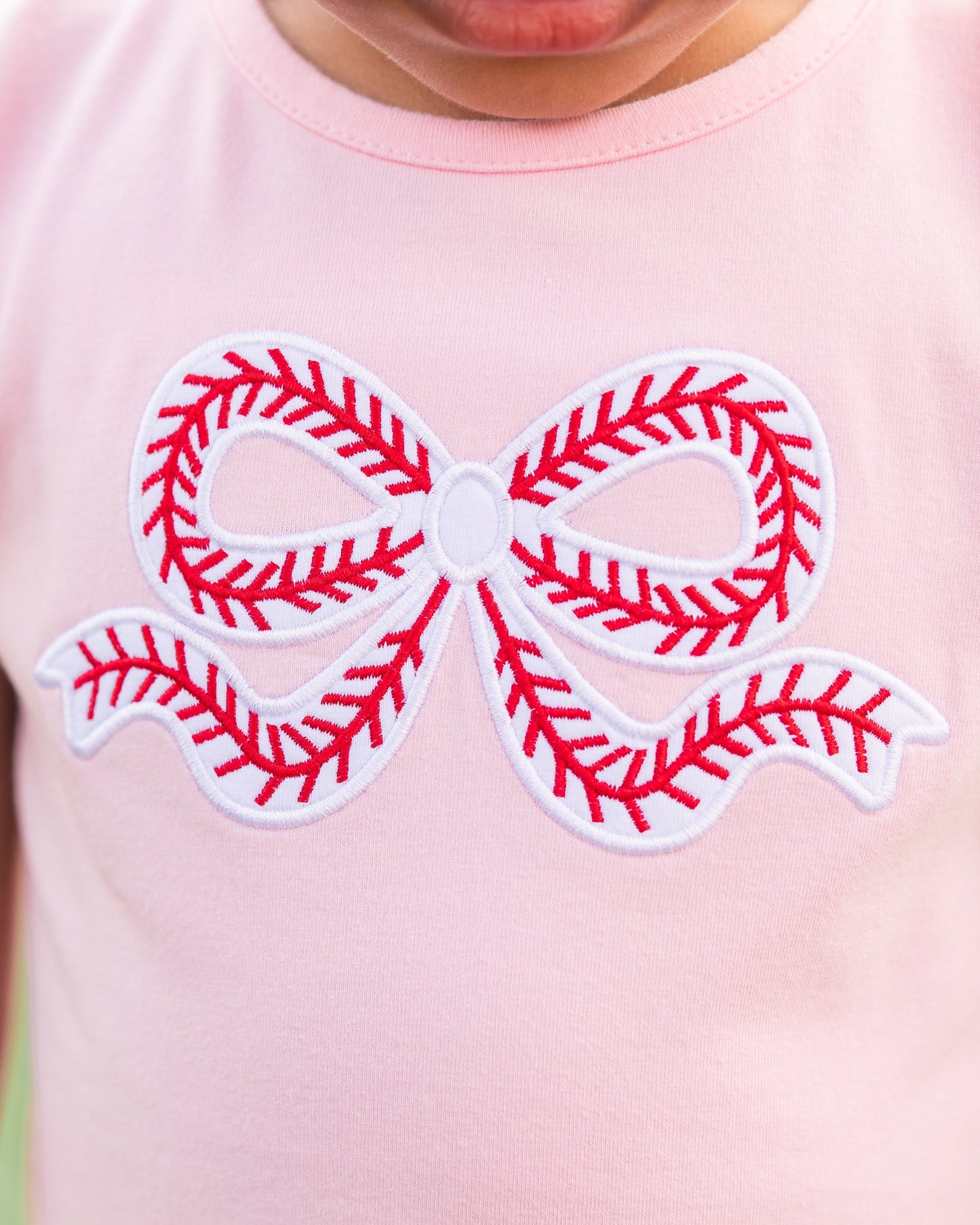 Jellybean Girls  Ball Park Bow Ruffle Shirt - Persnickety Shop
