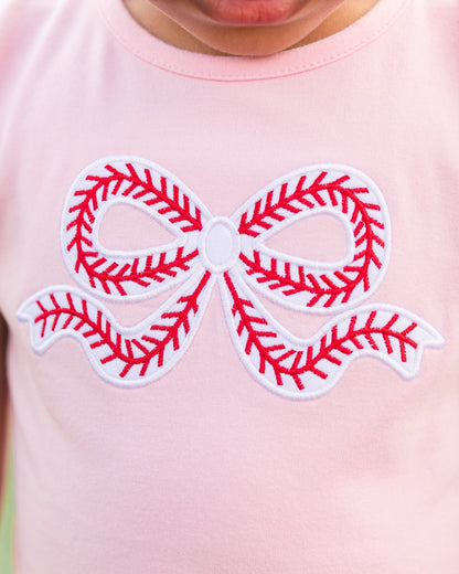 Jellybean Girls  Ball Park Bow Ruffle Shirt - Persnickety Shop