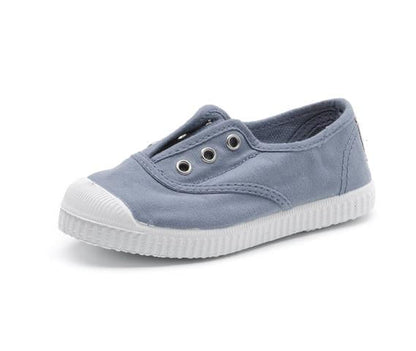 CIENTA NAVY CANVAS LACELESS SNEAKER - Persnickety Shop