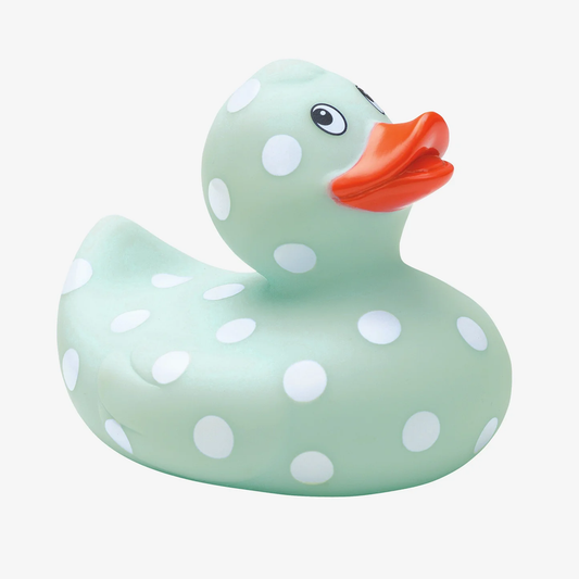 BLUE POLKA DOT RUBBER DUCKIE - Persnickety Shop