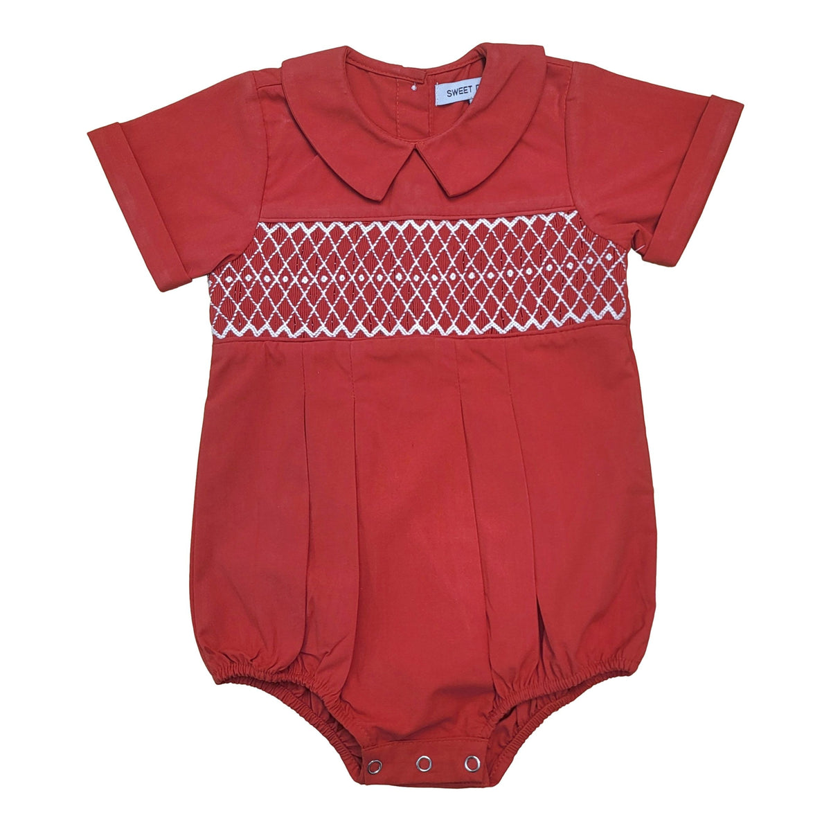 SWEET DREAMS BOYS JOSEPH RED SMOCKED BOY BUBBL