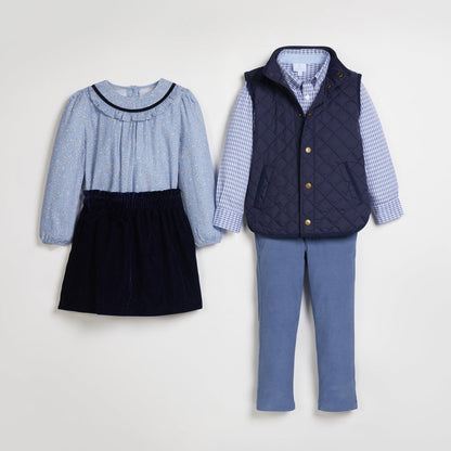 Little English Classic Quilted Vest - Navy