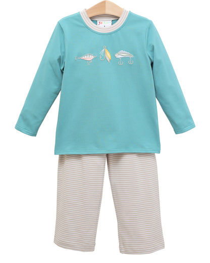 PRE-ORDER | Fall Fishing Pant Set Jellybean by Smock Candy - Persnickety Shop