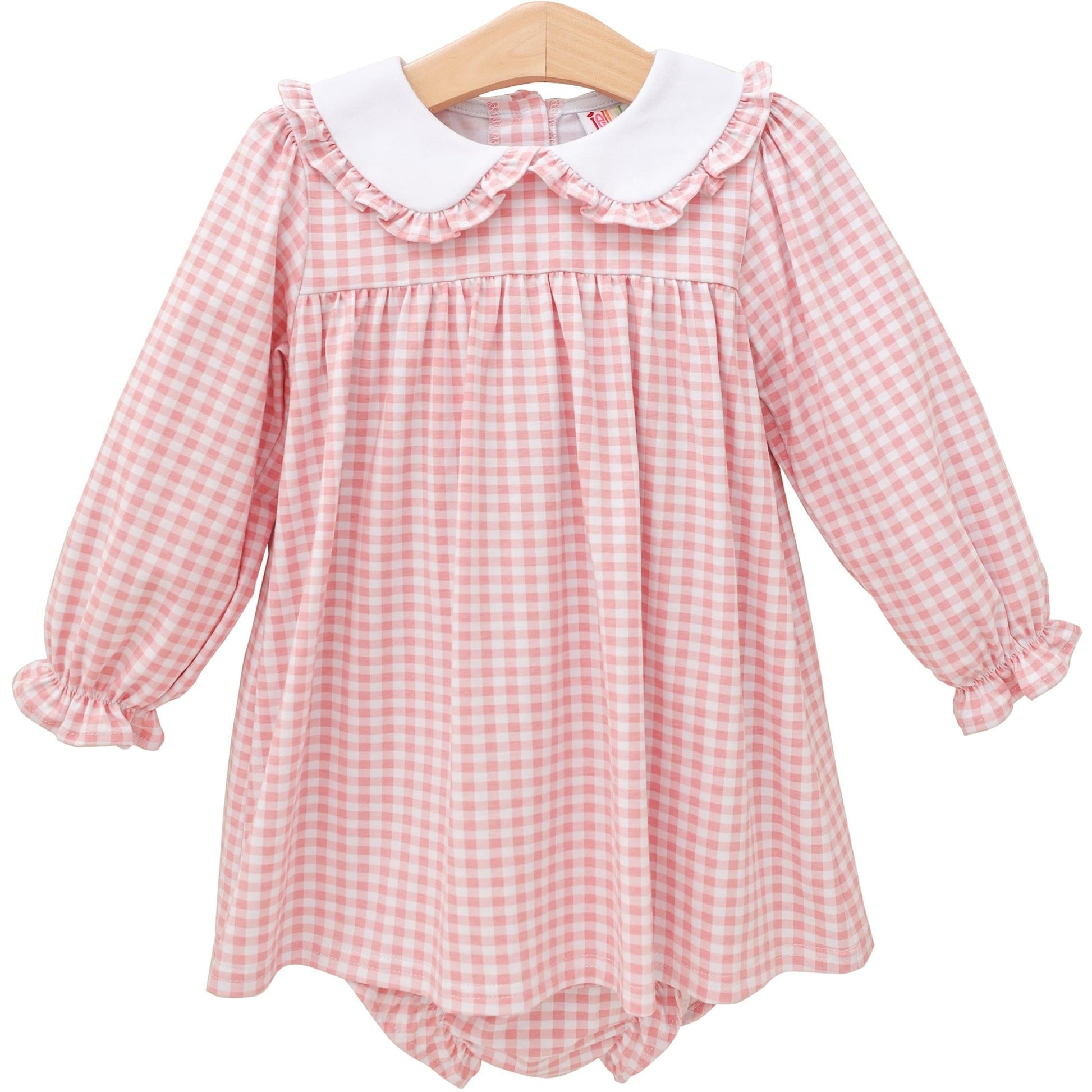 Catherine Diaper Set - Light Pink Gingham Jellybean by Smock Candy - Persnickety Shop