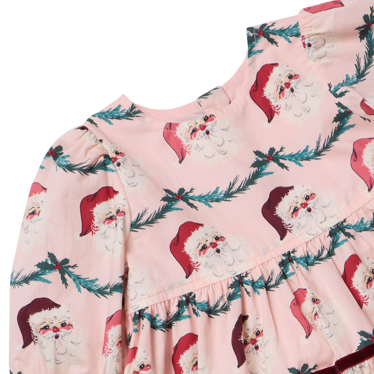 Baby Girls Maribelle Dress Set- Santa Garland - Persnickety Shop