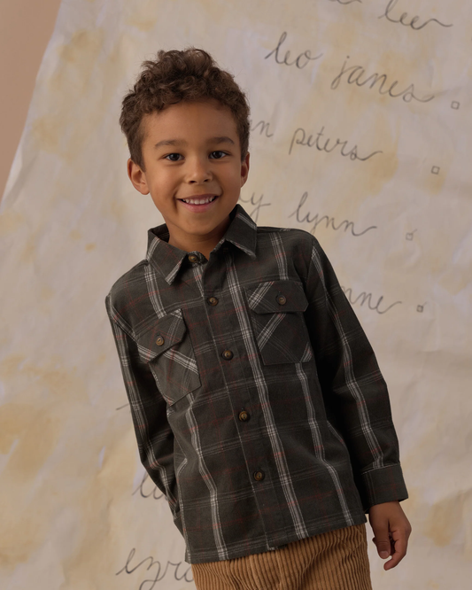 RYLEE + CRU POCKETED FLANNEL SHIRT HOLIDAY PLAID