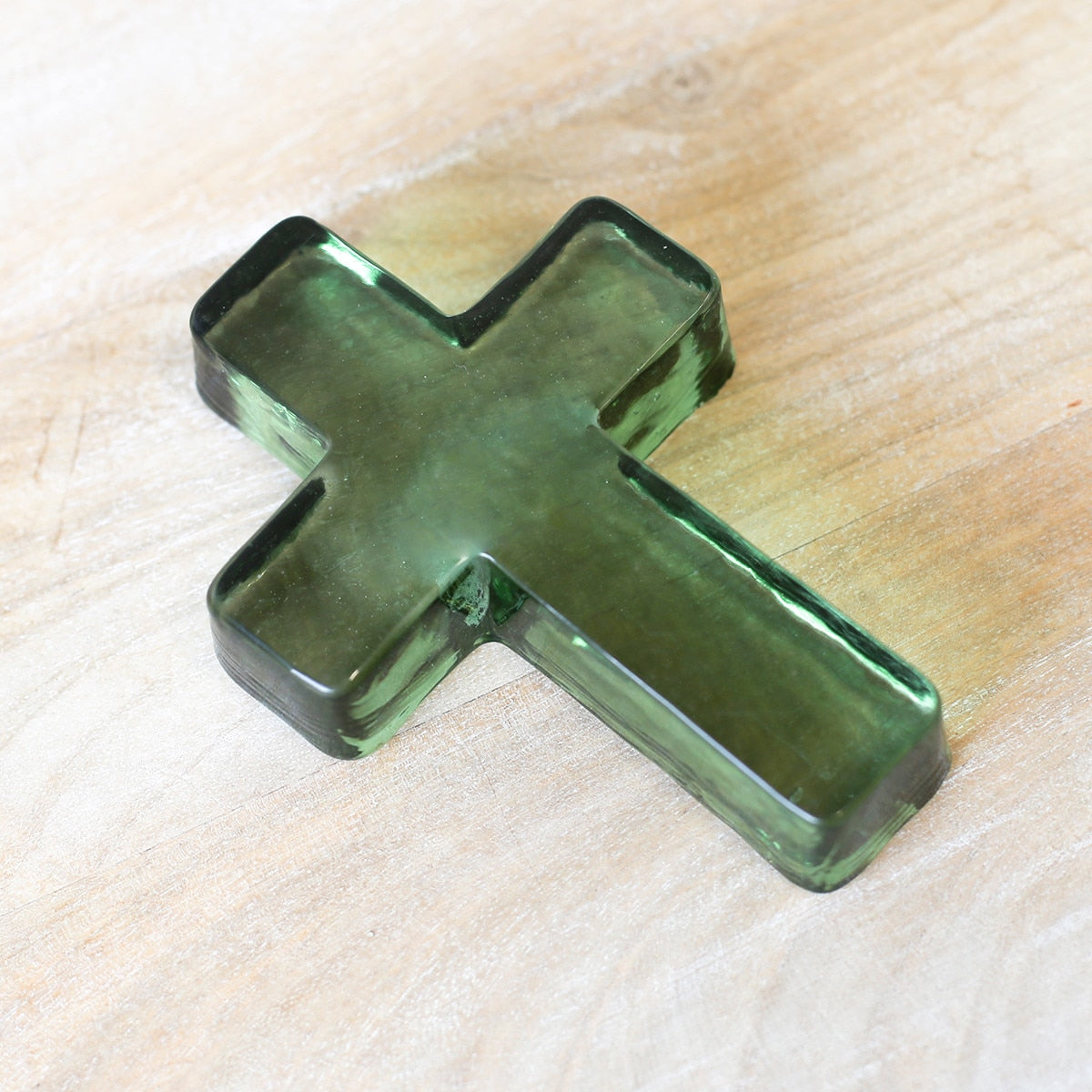 Royal Standard Cross Glass Decor in Green - Persnickety Shop