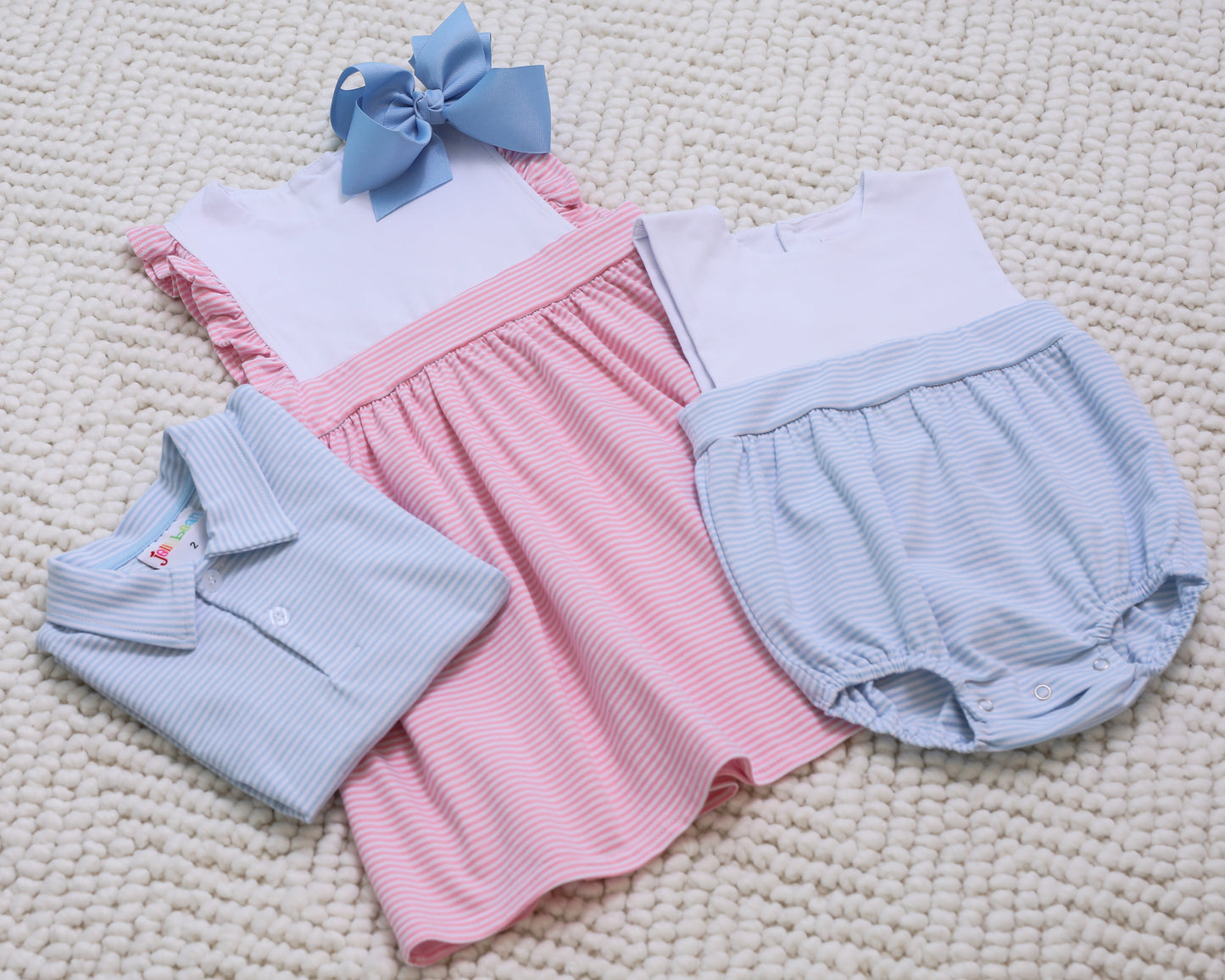 Jellybean Boy Benjamin Bubble- Light Blue Stripe - Persnickety Shop