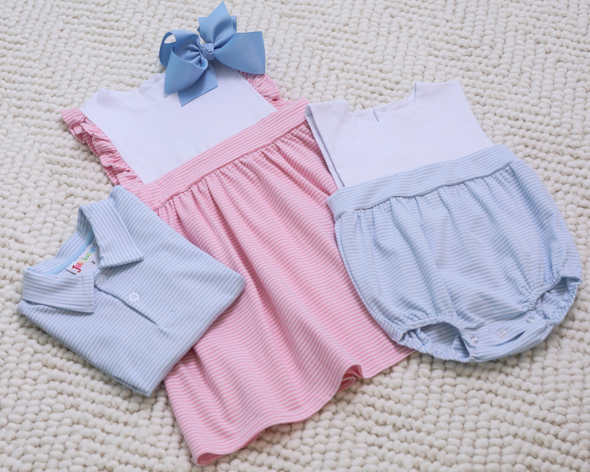 Jellybean Boy Benjamin Bubble- Light Blue Stripe - Persnickety Shop