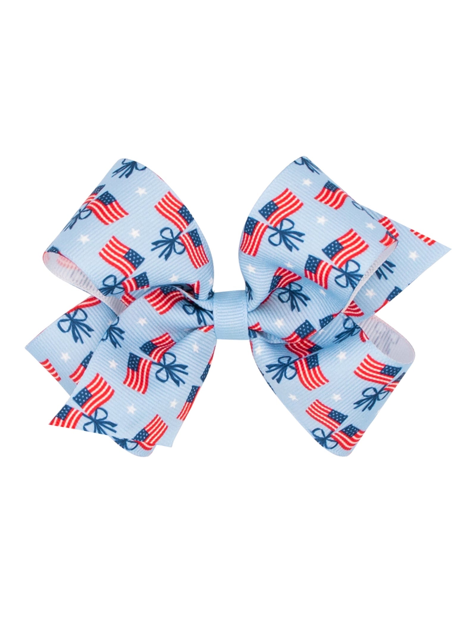 Wee Ones Medium AMERICANA Patriotic Print Grosgrain Hair Bow Style: 2428 - Persnickety Shop