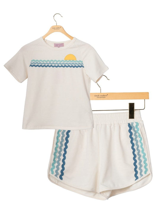 Simply Southern Girls Sunset Beige Short Set - Persnickety Shop