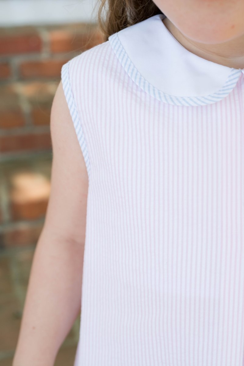 Lullaby Set - Caroline Dress Simply Pink Seersucker, Blue Seersucker - Persnickety Shop